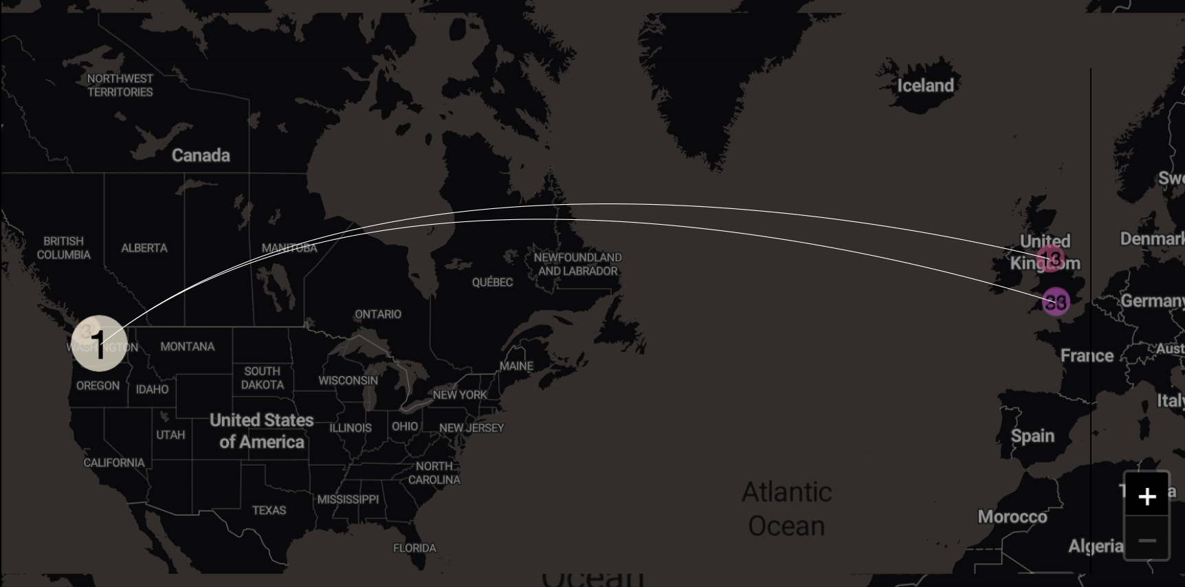 World Map of ALEASAT Travels